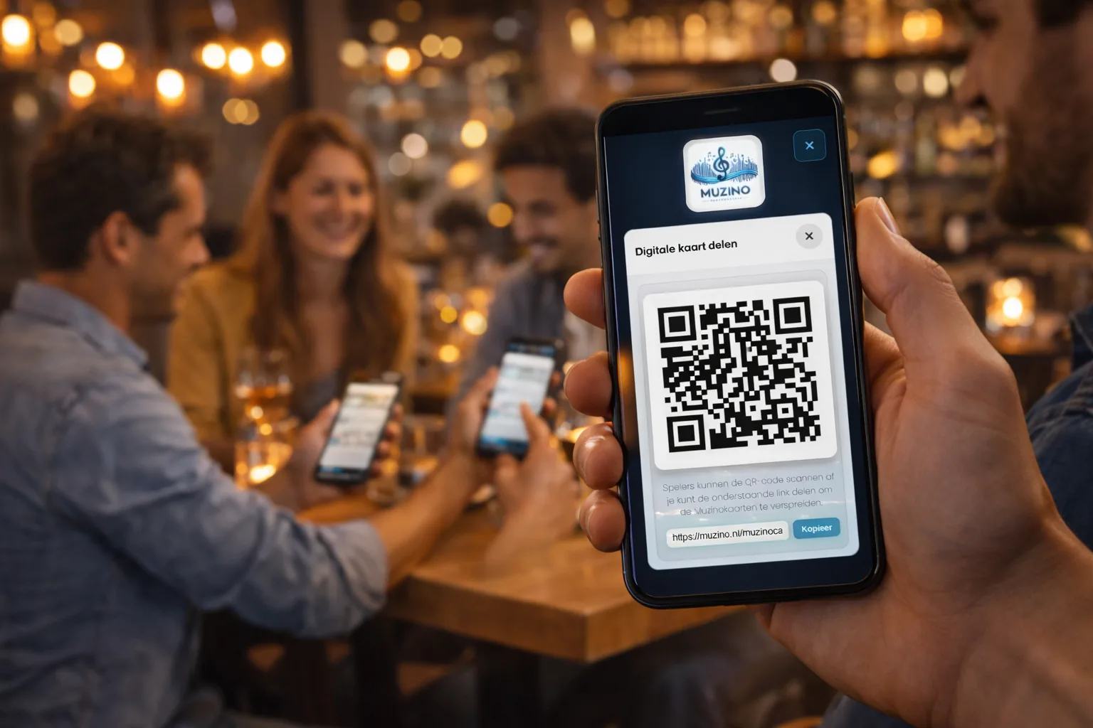 Muzino kaart delen via QR-code en controleren tijdens het spel